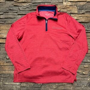 Vineyard Vines Performance 1/4 Zip Pullover Sweater Mens L Pink Golf Lightweight
